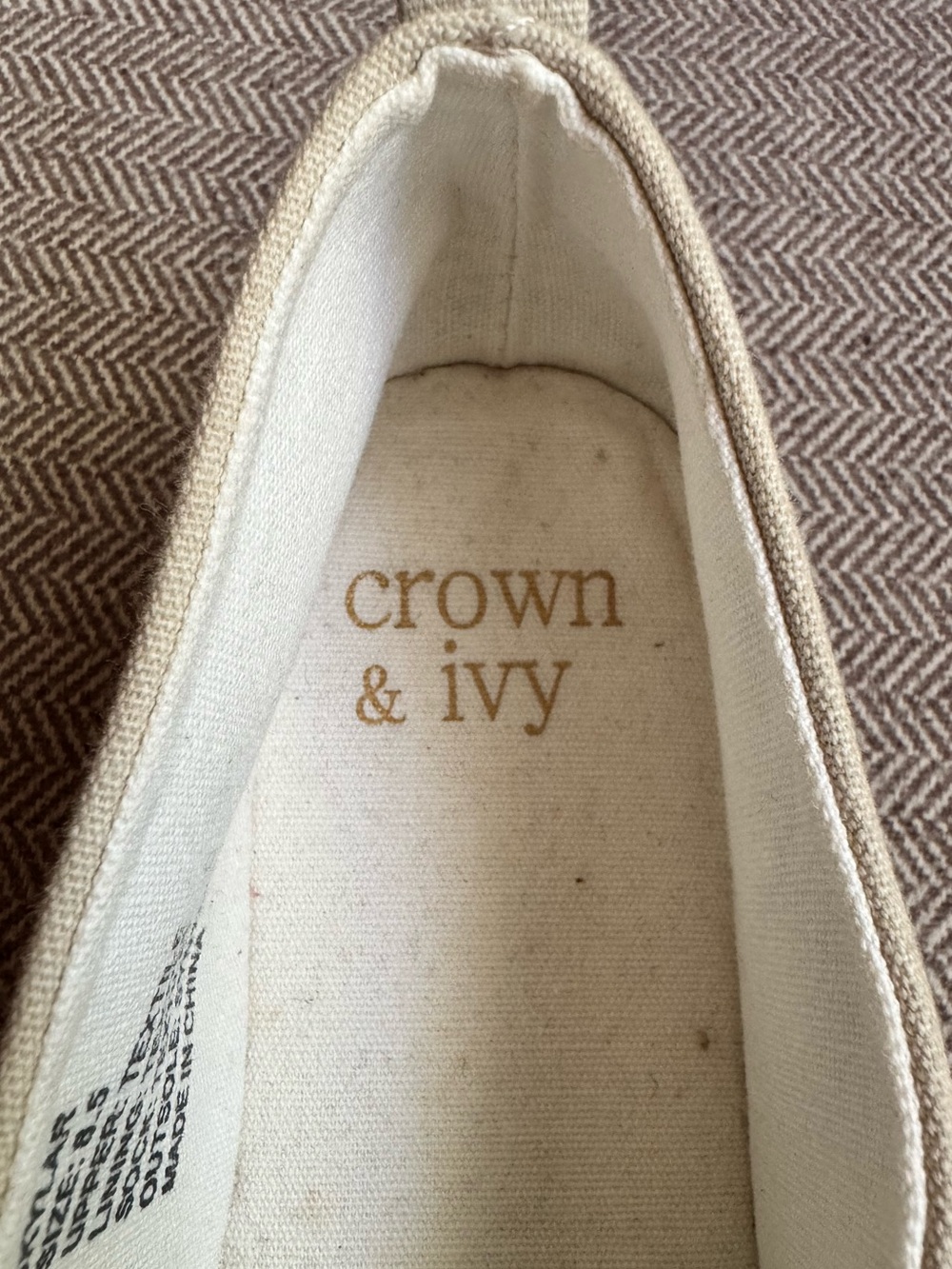 Crown & Ivy “Skylar”  Elephant Canvas Espadrille Loafers in Natural/Ivory - 8.5 - Picture 11 of 12